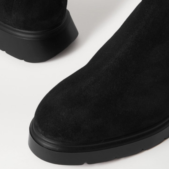 Stuart Weitzman Romy Chill Shearling-lined Suede Ankle Boots - Black - Picture 5 of 5